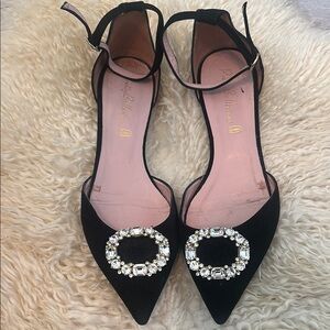 Pretty Ballerina Point Toe Rhinestone Flats